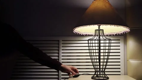 Person Turn Off The Lamp Stock Footage 229394043