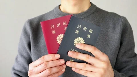 A person with two passports Video stock 324548534