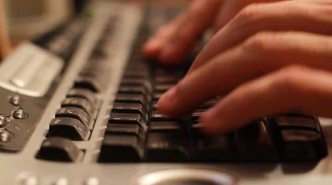 Person Typing on Computer Keyboard Stock Footage 49119499