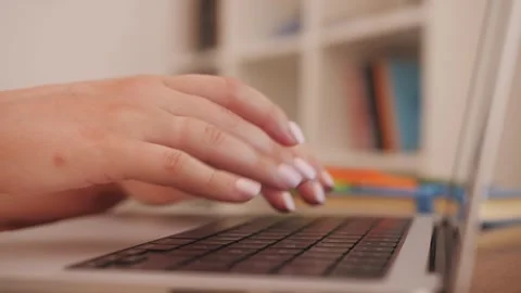 Person typing on the computer keyboard working using internet. Video stock 256772663