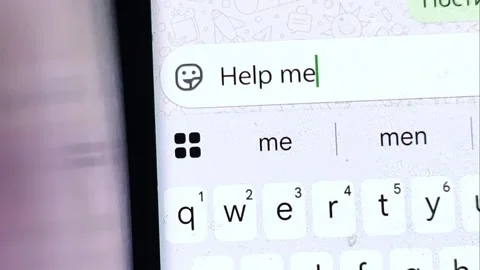 A person typing message Help me using smart phone. Stock-Footage 310485863