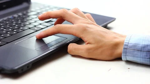 Person is typing text in a laptop close-up. Video stock 128272980