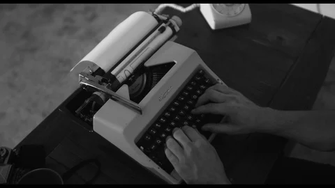 Person typing on typewriter Stock Footage 90270837
