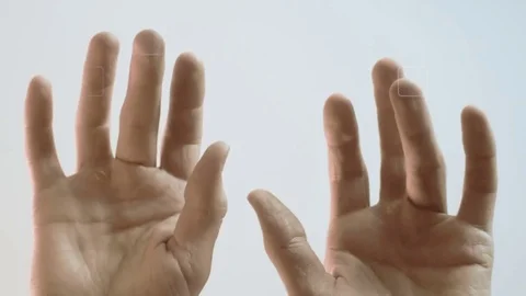 Person typing on virtual keyboard Stock Footage 82075942