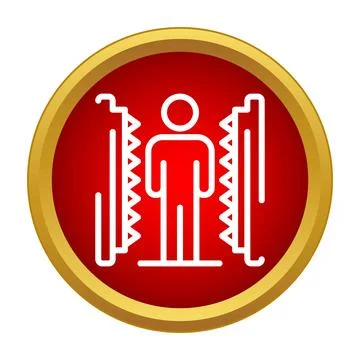 Person undergoing full body security scan icon Stock Illustration