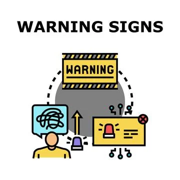 Person understanding warning signs for problem prevention Stock Illustration