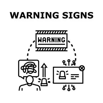 Person understanding warning signs for problem prevention Stock Illustration