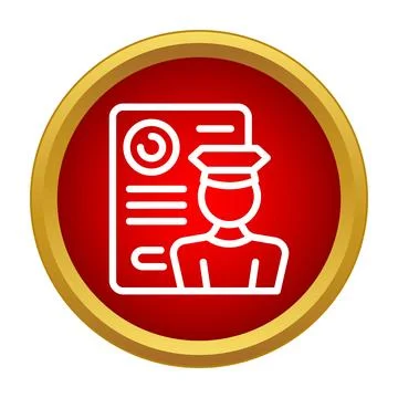 Person in uniform with document for identification flat design Stock Illustration