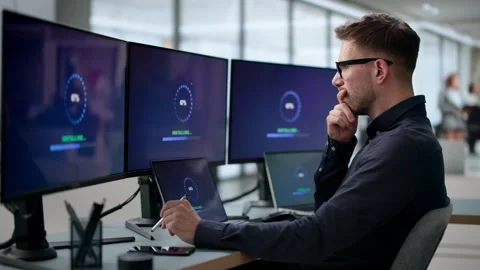 Person Updating Computer System Software Stock Footage 340397630