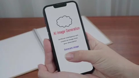 Person Using AI Image Generation Tool on Phone Stock Footage 341396829