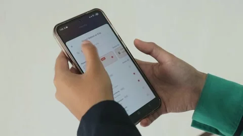 A person using app on a smartphone to book train tickets Stock Footage 328271361