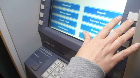 Person Using ATM Machine Stock Footage 37111652