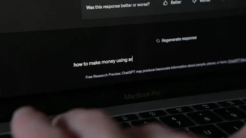 Person Using Chat GPT Artificial Intelligence Video stock 240576635