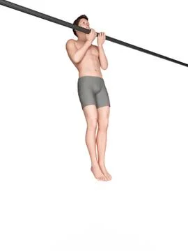 Person using chin up bar Stock Illustration