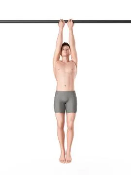 Person using chin up bar Stock Illustration