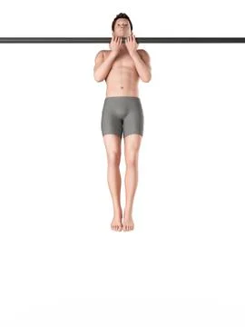 Person using chin up bar Stock Illustration