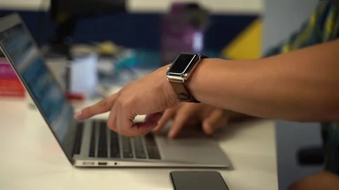 A person using a computer Video stock 155537903