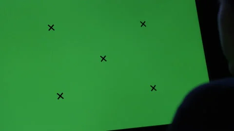 Person using computer with green screen Stock Footage 67553517