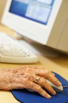 Person using computer Stock Photos