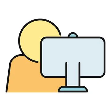 Person using computer for work or education Stock Illustration