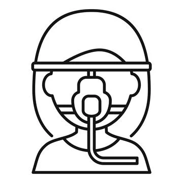 Person using cpap mask for sleep apnea treatment 스톡 일러스트