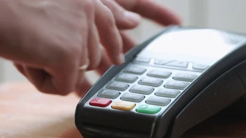 Person using credit card Stock Footage 79901407