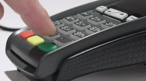 Person using credit card processing terminal closeup Stock Footage 47864440