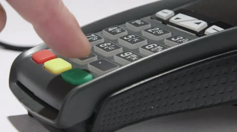 Person using credit card processing terminal closeup Stock Footage 47864443
