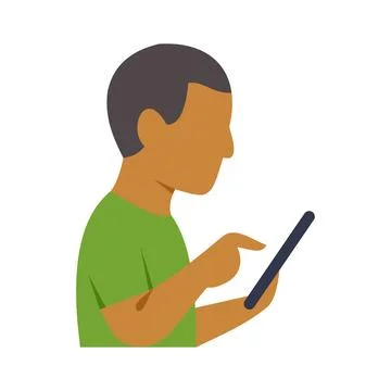 Person using digital tablet for online communication Stock Illustration