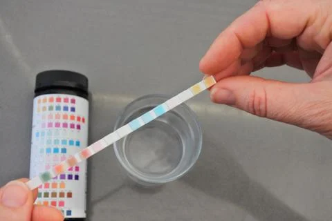 Person using drinking water test kit Stock Photos