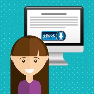 Person using an electronic book design Stock Illustration