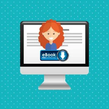 Person using an electronic book design Illustrazione stock