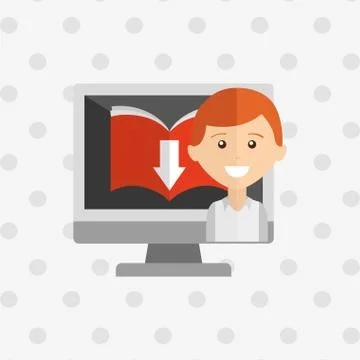 Person using an electronic book design イラスト素材
