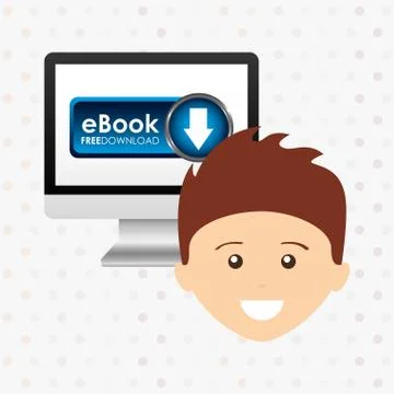 Person using an electronic book design Illustrazione stock