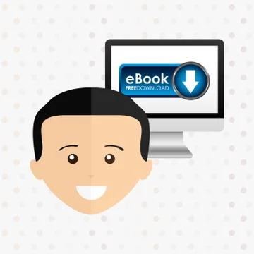 Person using an electronic book design Illustrazione stock
