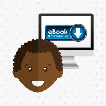 Person using an electronic book design 스톡 일러스트