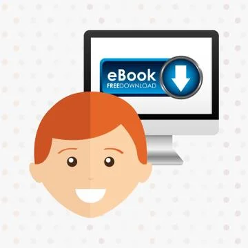 Person using an electronic book design イラスト素材