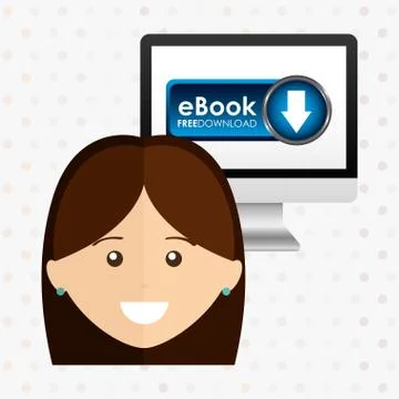Person using an electronic book design Illustrazione stock