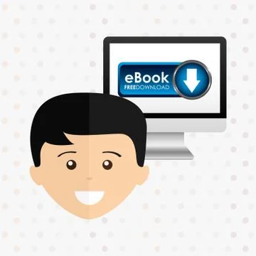 Person using an electronic book design Illustrazione stock
