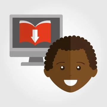 Person using an electronic book design Stock Illustration