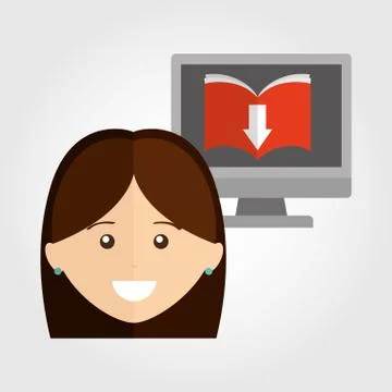 Person using an electronic book design Illustrazione stock