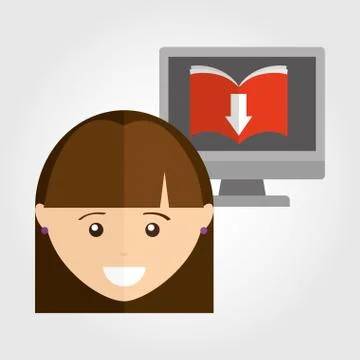 Person using an electronic book design 스톡 일러스트