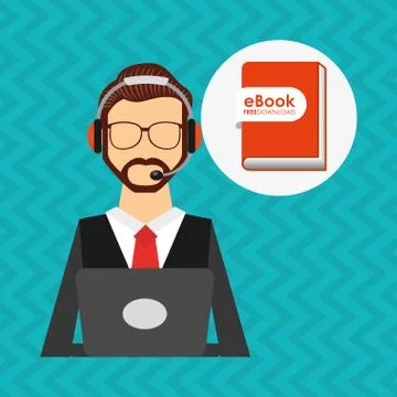Person using an electronic book design Illustrazione stock