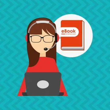 Person using an electronic book design Stock Illustration