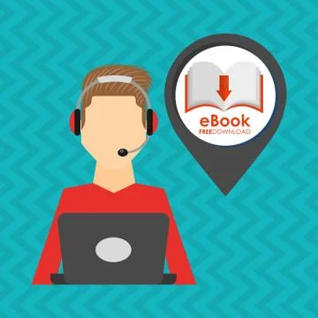 Person using an electronic book design イラスト素材