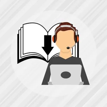 Person using an electronic book design 스톡 일러스트