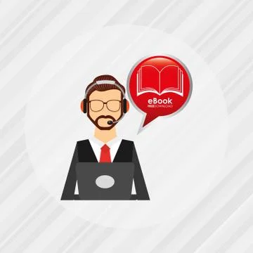 Person using an electronic book design Illustrazione stock