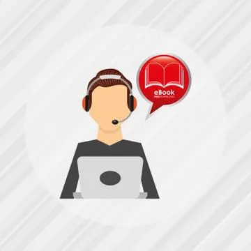 Person using an electronic book design Stock Illustration