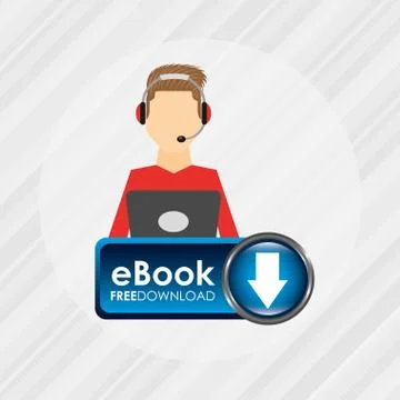 Person using an electronic book design Stock Illustration