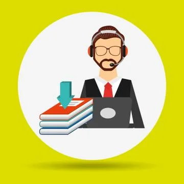 Person using an electronic book design 스톡 일러스트
